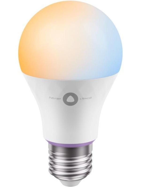 Умная лампа Яндекс, работает с Алисой, светодиодная, цветная, 8 Вт, 806 Лм, Е27, 220 В