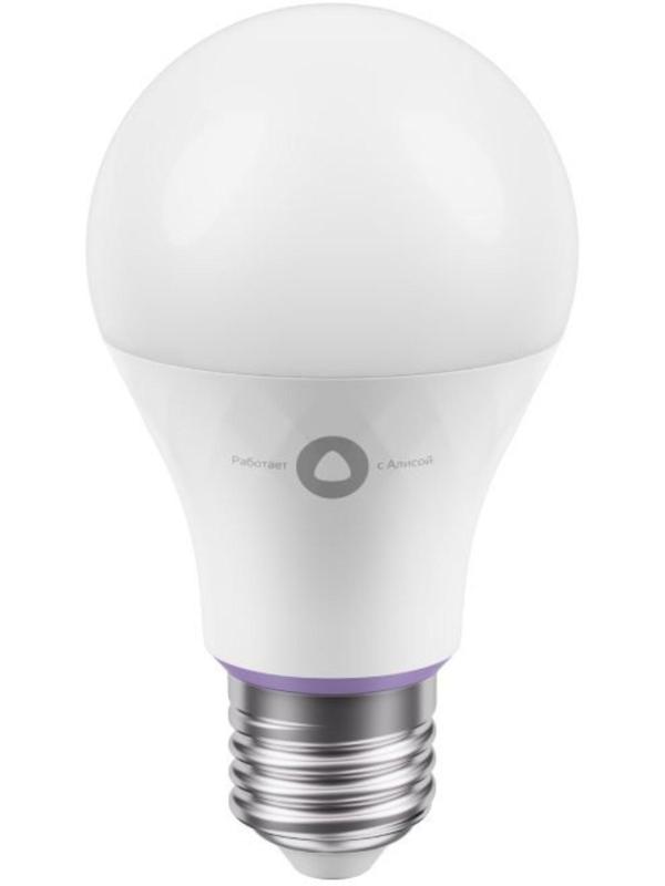 Умная лампа Яндекс, работает с Алисой, светодиодная, цветная, 8 Вт, 806 Лм, Е27, 220 В