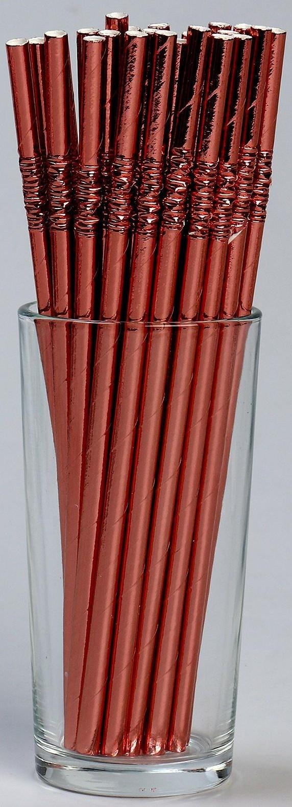 Трубочки для коктейля с гофрой, в наборе 25 штук, цвет бронзовый