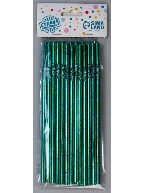 Трубочки для коктейля с гофрой, в наборе 25 штук, цвет бирюзовый