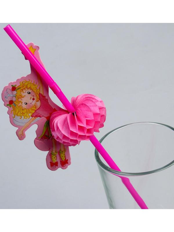 Трубочки для коктейля «Девочка», пластиковые, в наборе 6 штук