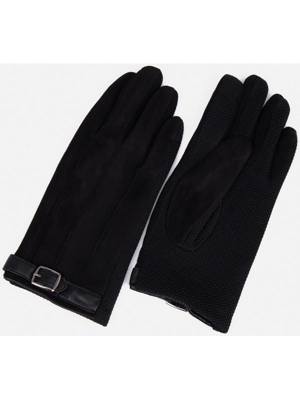 Перчатки мужские, безразмерные, без утеплителя, цвет чёрный