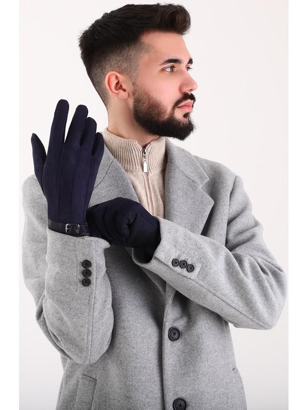Перчатки мужские, безразмерные, без утеплителя, цвет синий