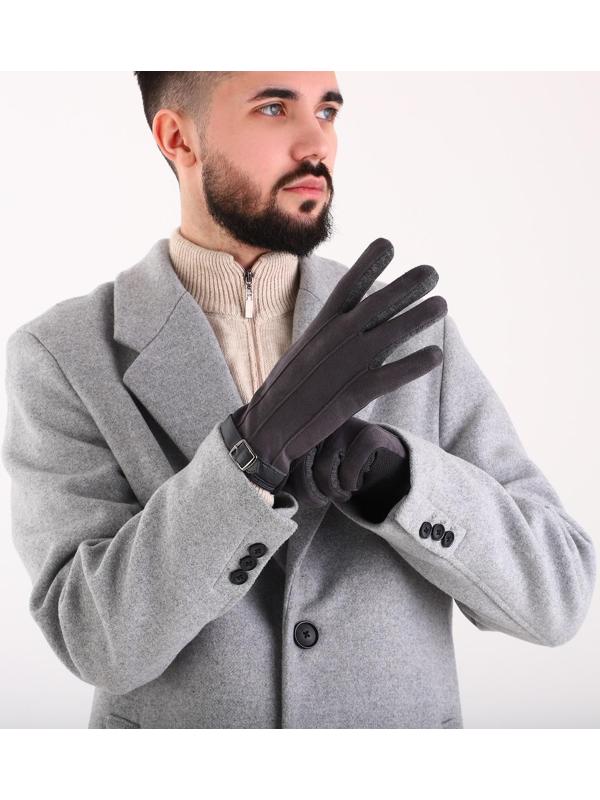 Перчатки мужские, безразмерные, без утеплителя, цвет серый