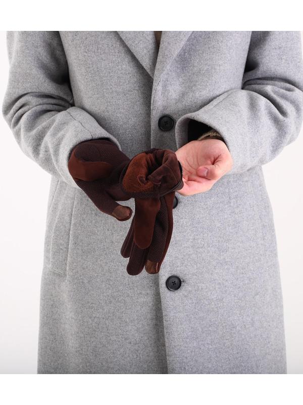 Перчатки мужские, безразмерные, без утеплителя, цвет кофейный