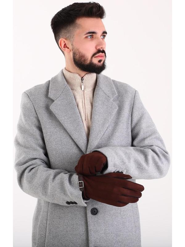 Перчатки мужские, безразмерные, без утеплителя, цвет кофейный