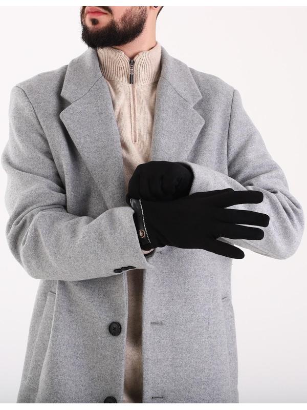 Перчатки мужские, безразмерные, без утеплителя, цвет чёрный