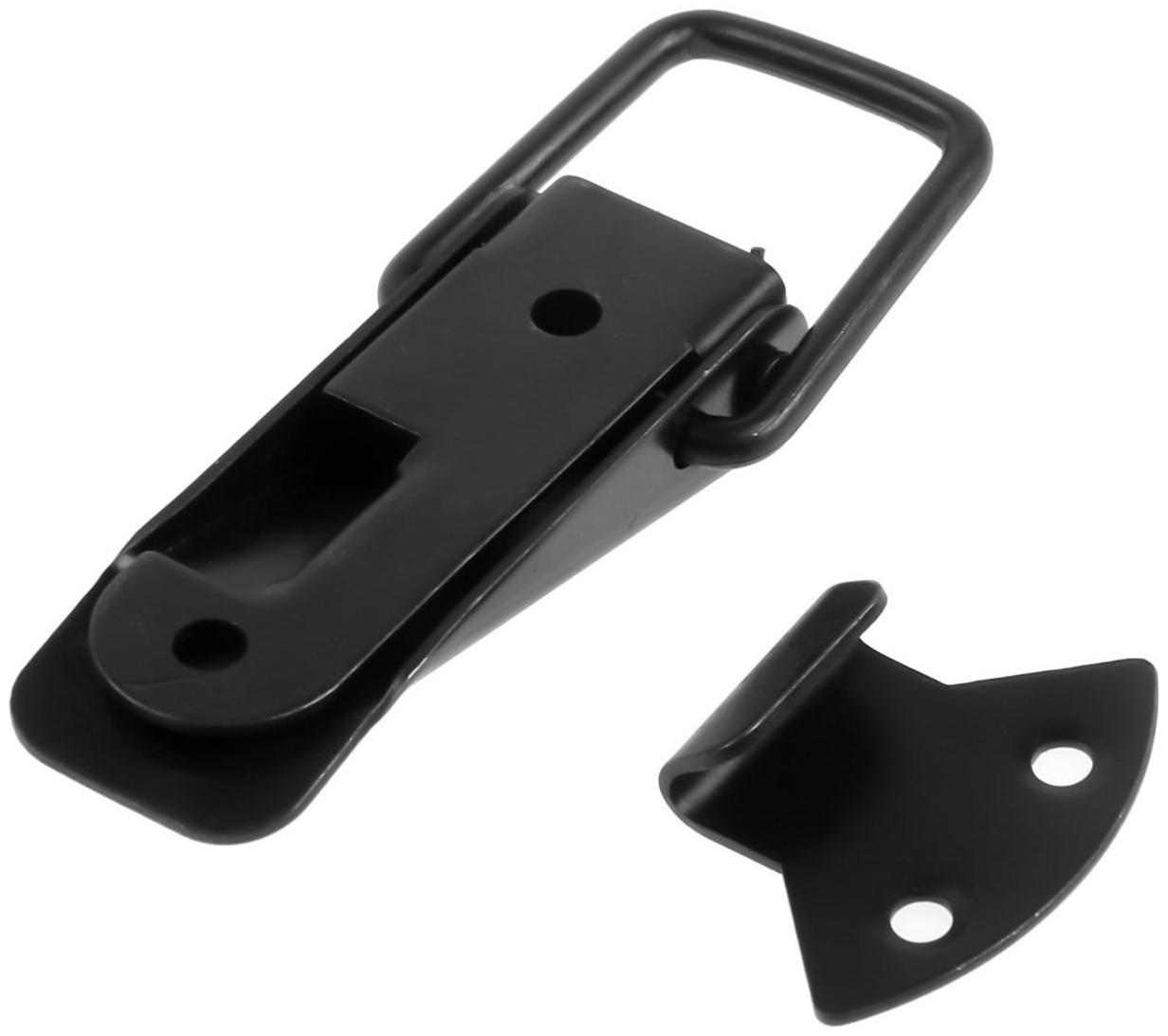 Замок-защелка на ящик, 6,5 см, железный, цвет черный, с проушиной,10 шт
