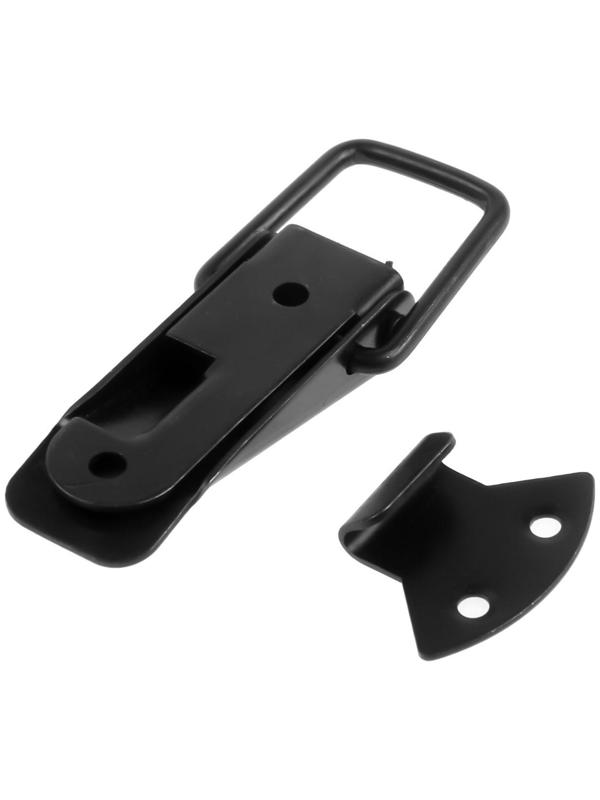 Замок-защелка на ящик, 6,5 см, железный, цвет черный, с проушиной,10 шт