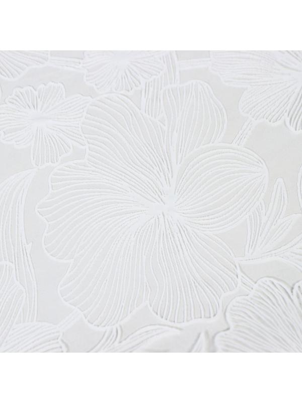 Скатерть «Гибискус», 132×180 см, цвет белый