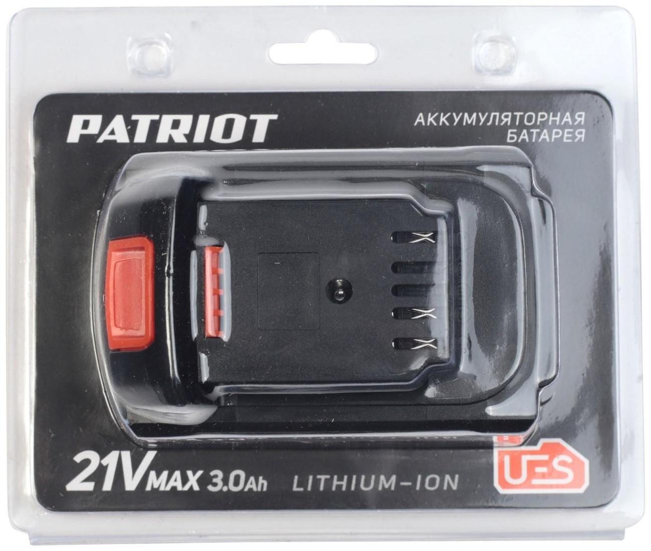 Аккумулятор PATRIOT PB BR 21V, 21 В, Li-ion, 3 Aч, UES, тонкая зарядка