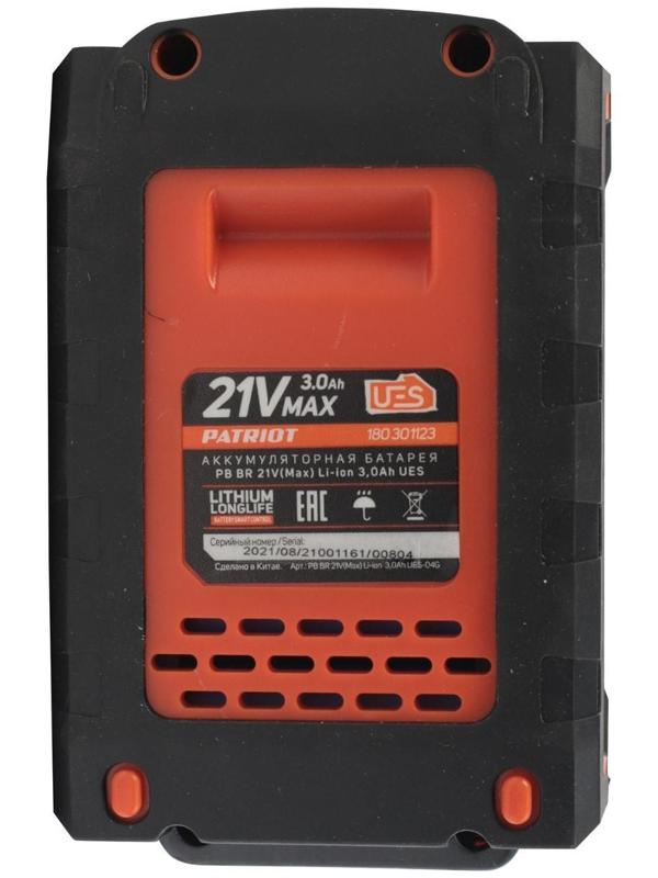 Аккумулятор PATRIOT PB BR 21V, 21 В, Li-ion, 3 Aч, UES, тонкая зарядка