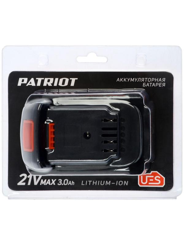 Аккумулятор PATRIOT PB BR 21V, 21 В, Li-ion, 3 Aч, UES, тонкая зарядка