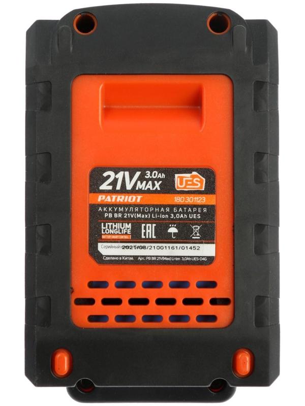 Аккумулятор PATRIOT PB BR 21V, 21 В, Li-ion, 3 Aч, UES, тонкая зарядка
