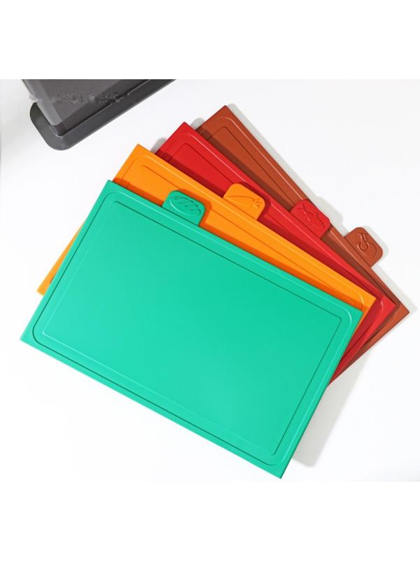 Набор разделочных досок с маркерами, 4 шт, 36×23 см, на подставке