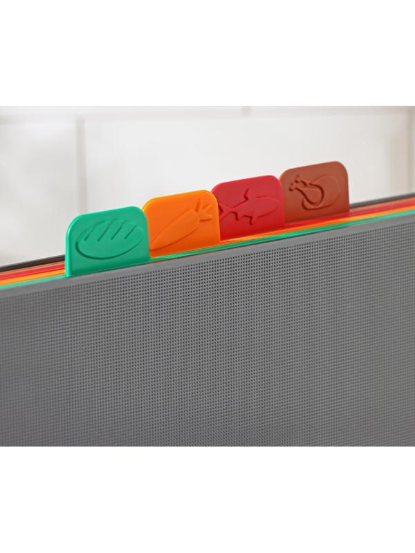 Набор разделочных досок с маркерами, 4 шт, 36×23 см, на подставке