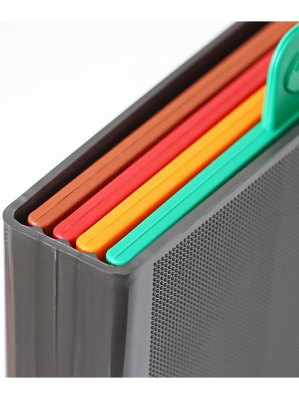 Набор разделочных досок с маркерами, 4 шт, 36×23 см, на подставке