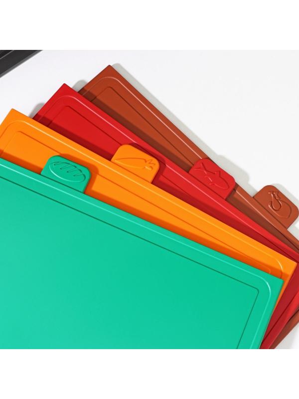 Набор разделочных досок с маркерами, 4 шт, 36×23 см, на подставке