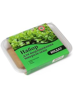 Набор для выращивания микрозелени: семена Индау, лоток, джутовый коврик