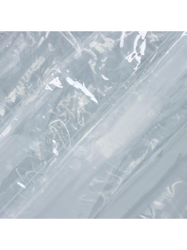 Штора для ванной Доляна «Лёд», 180×180 см, PEVA, прозрачная