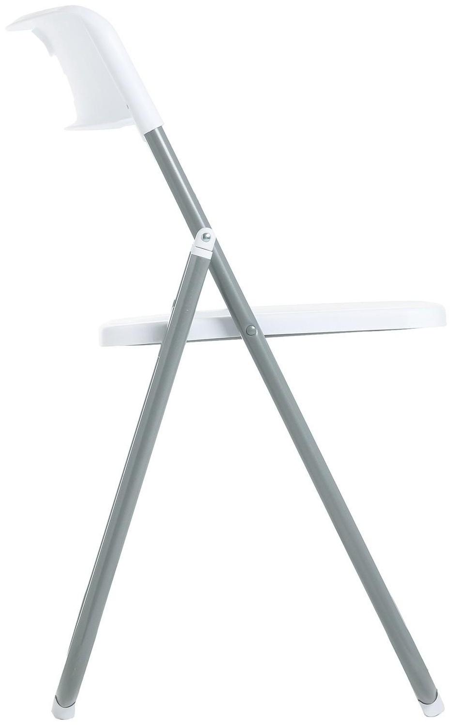 Стул складной на металлическом каркасе, белый