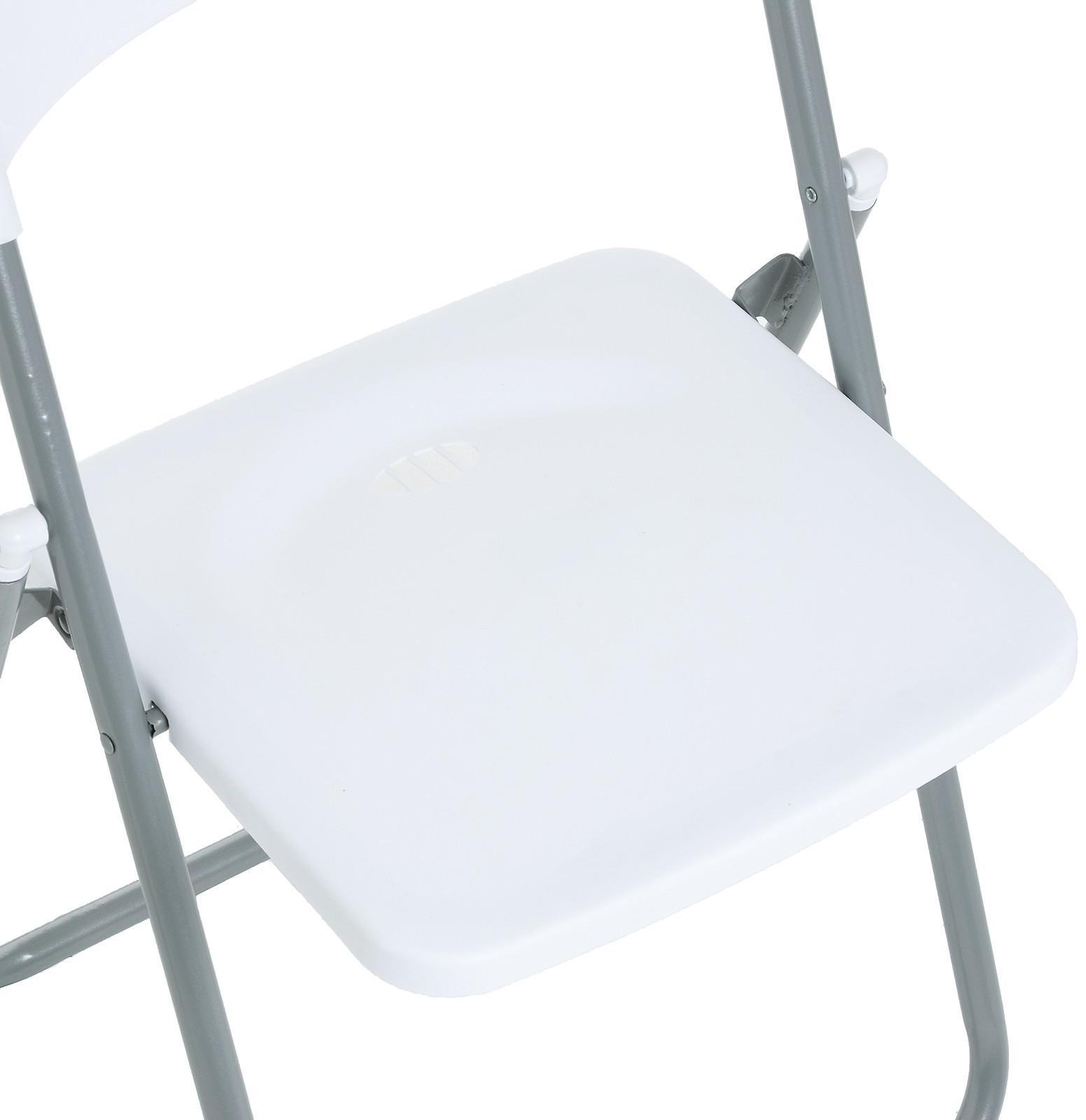 Стул складной на металлическом каркасе, белый