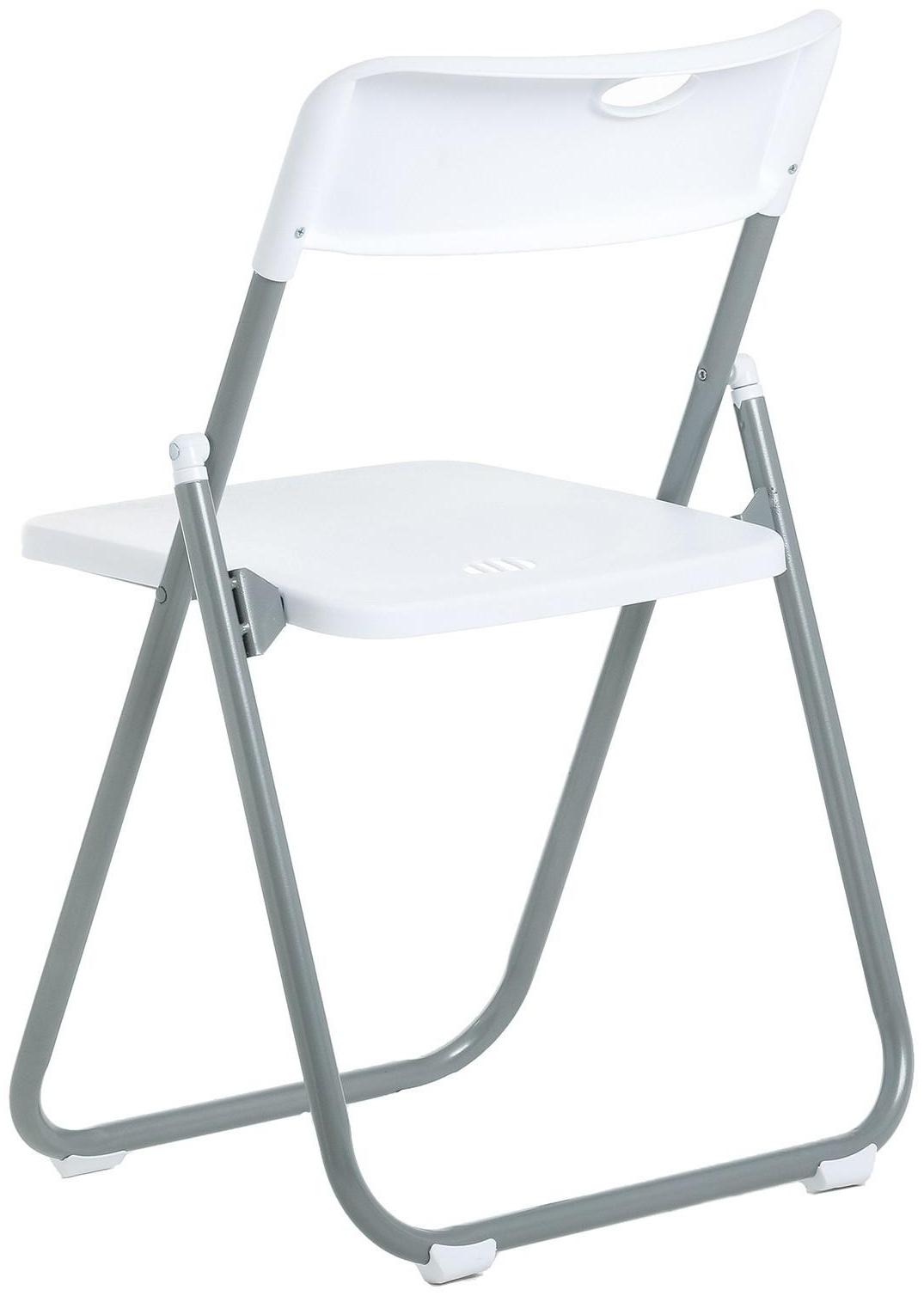Стул складной на металлическом каркасе, белый