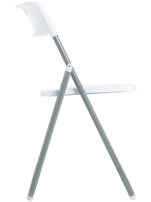 Стул складной на металлическом каркасе, белый