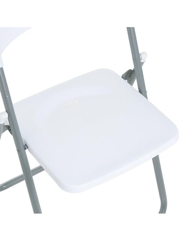 Стул складной на металлическом каркасе, белый