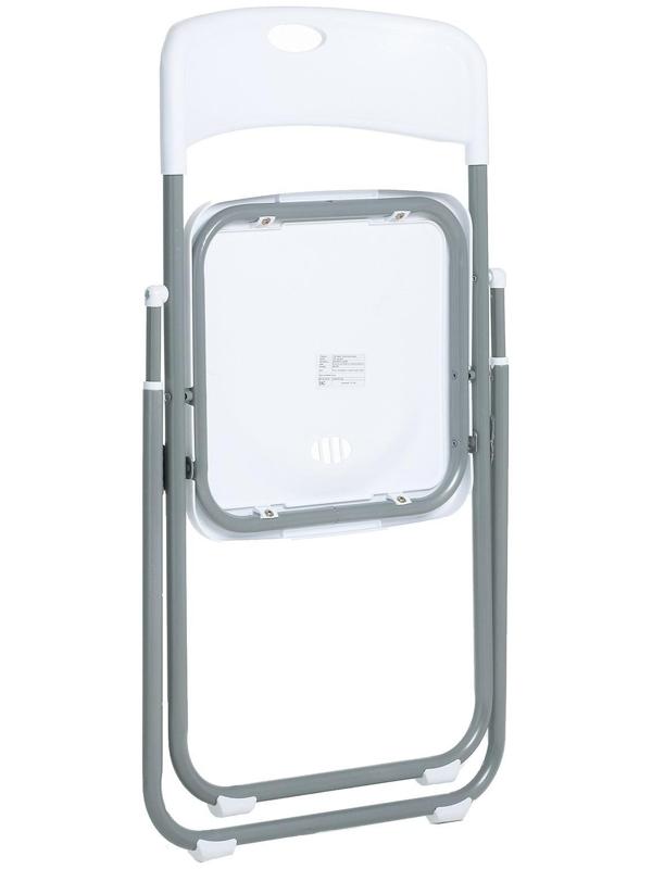 Стул складной на металлическом каркасе, белый