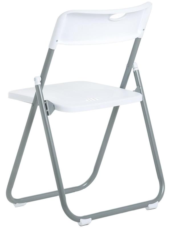 Стул складной на металлическом каркасе, белый