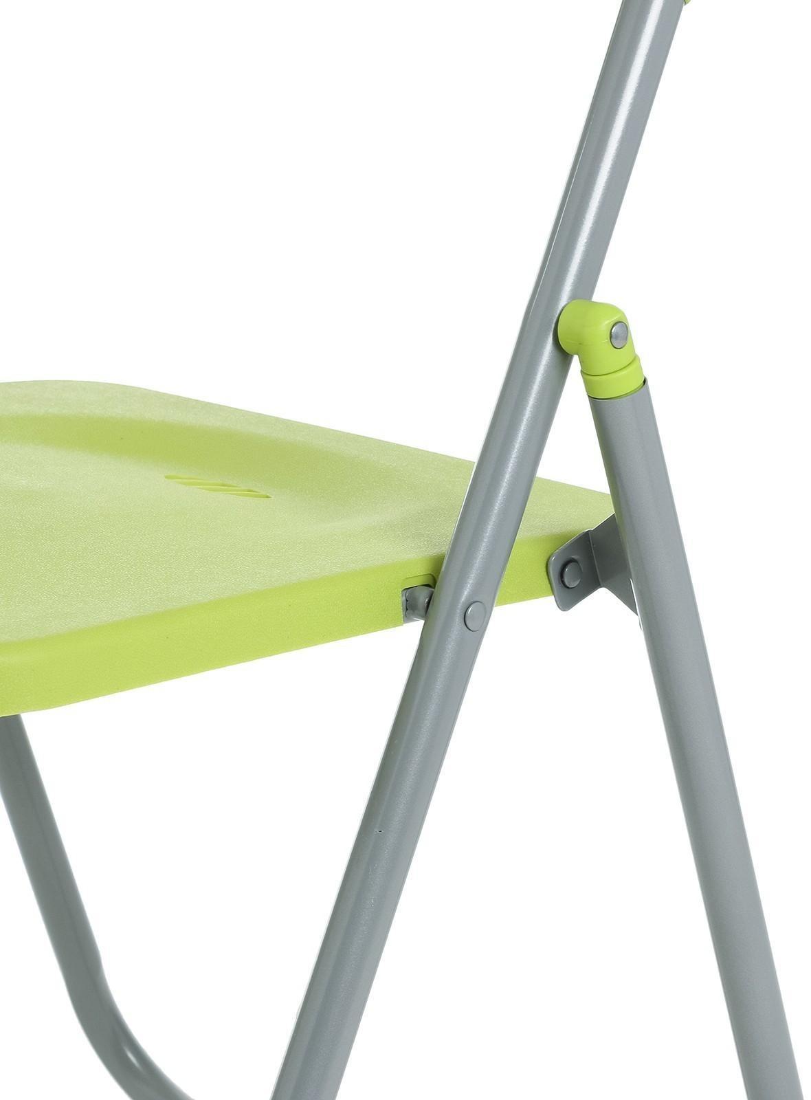Стул складной на металлическом каркасе, зеленый