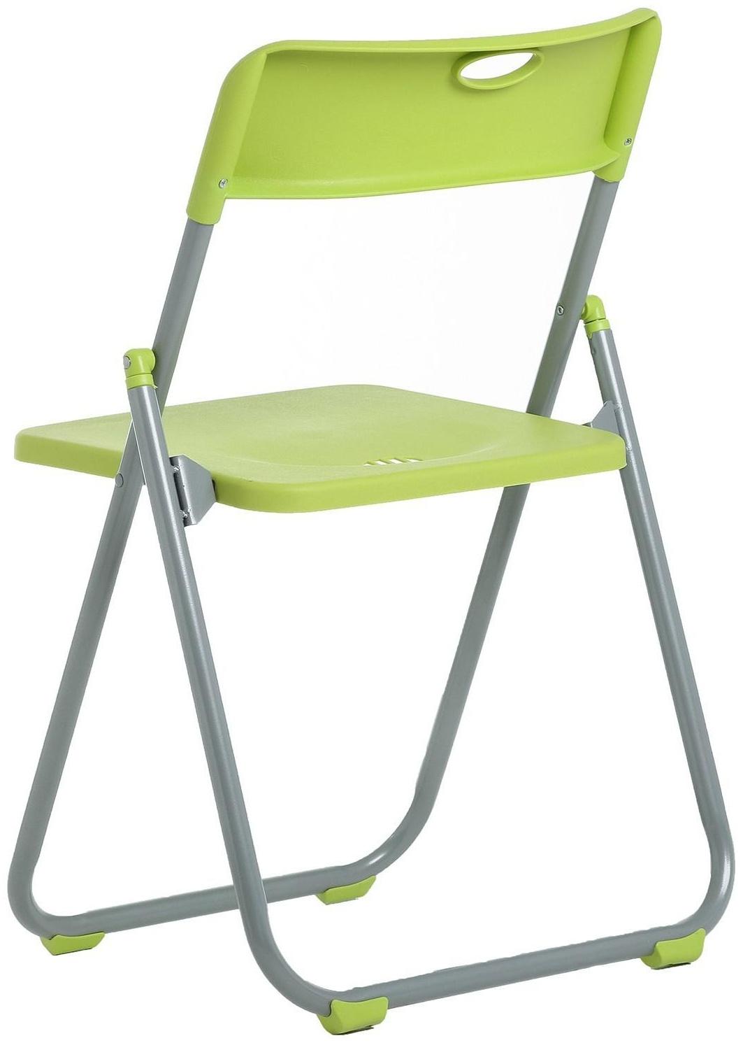 Стул складной на металлическом каркасе, зеленый