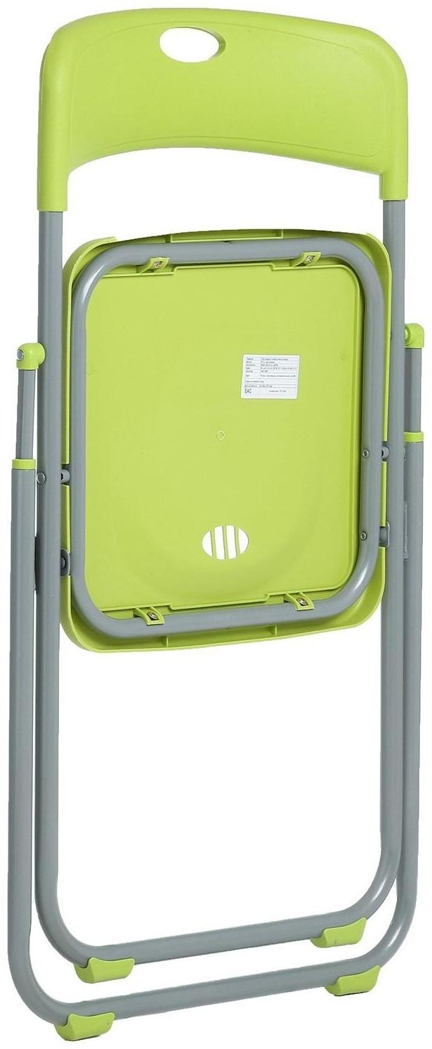 Стул складной на металлическом каркасе, зеленый