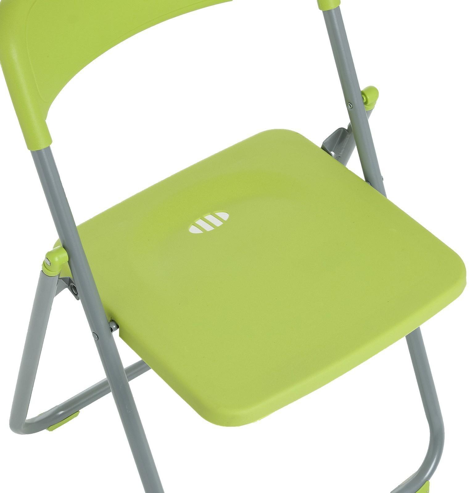 Стул складной на металлическом каркасе, зеленый