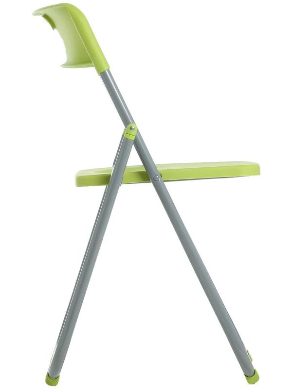 Стул складной на металлическом каркасе, зеленый