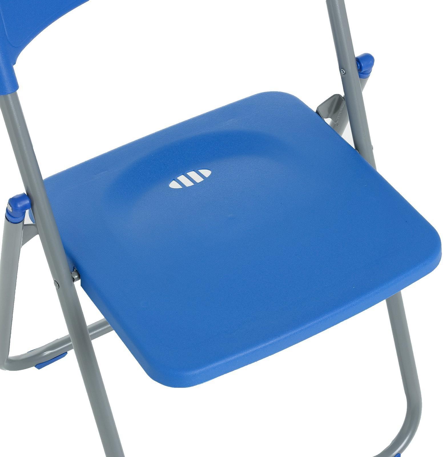 Стул складной на металлическом каркасе, синий