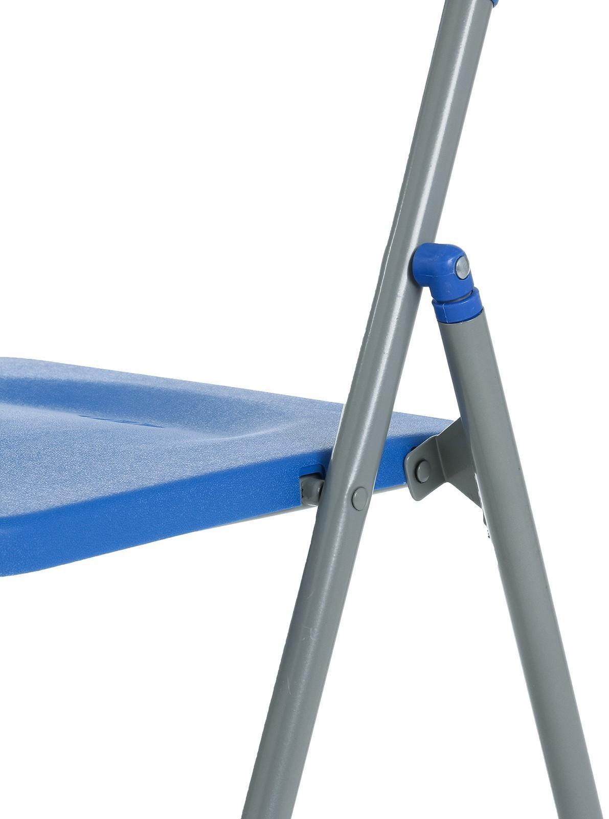 Стул складной на металлическом каркасе, синий