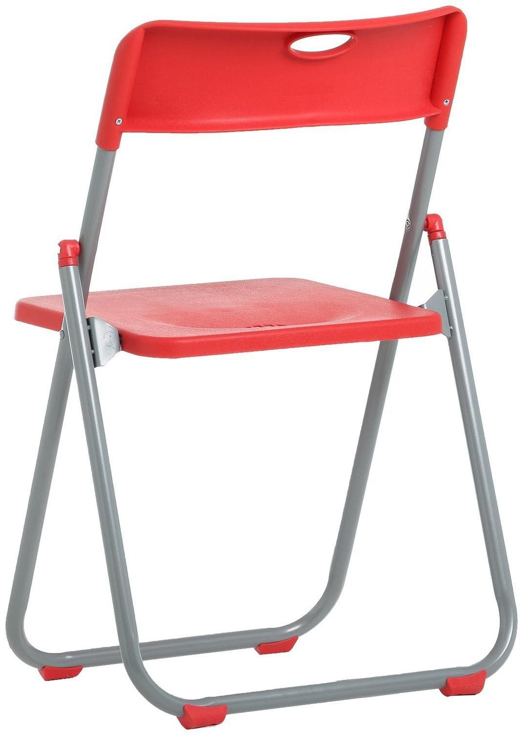 Стул складной на металлическом каркасе, красный