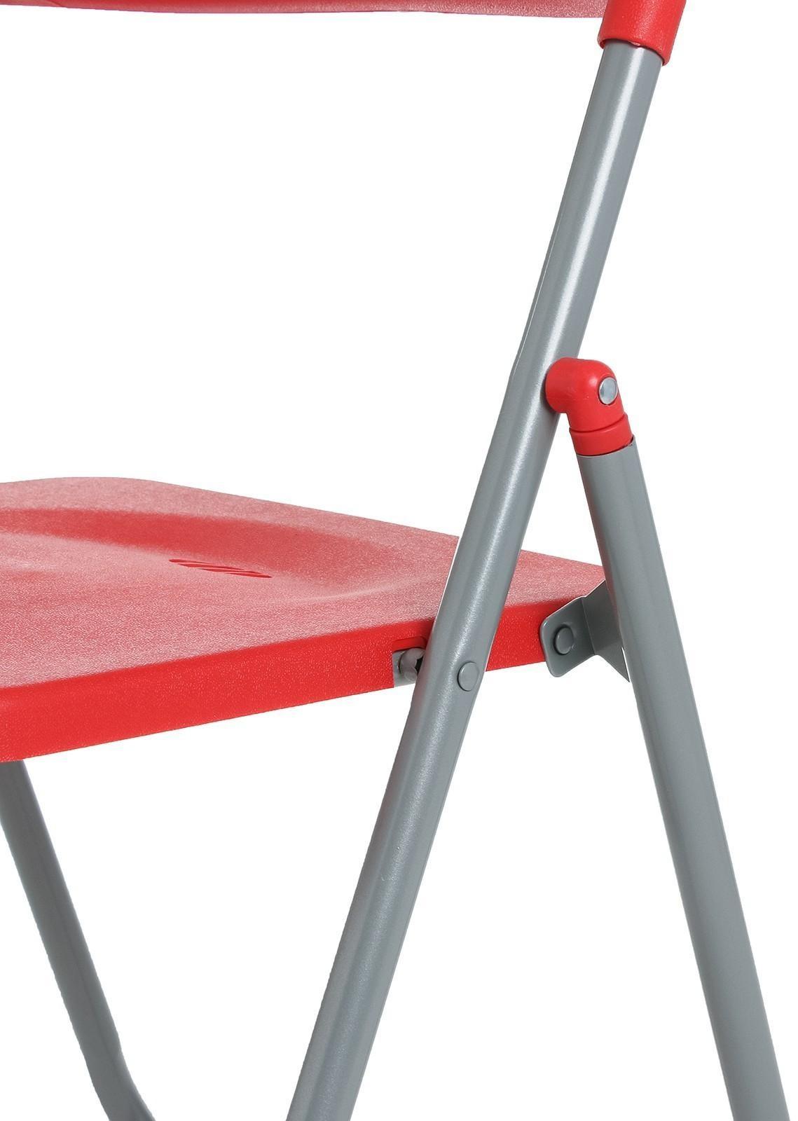 Стул складной на металлическом каркасе, красный