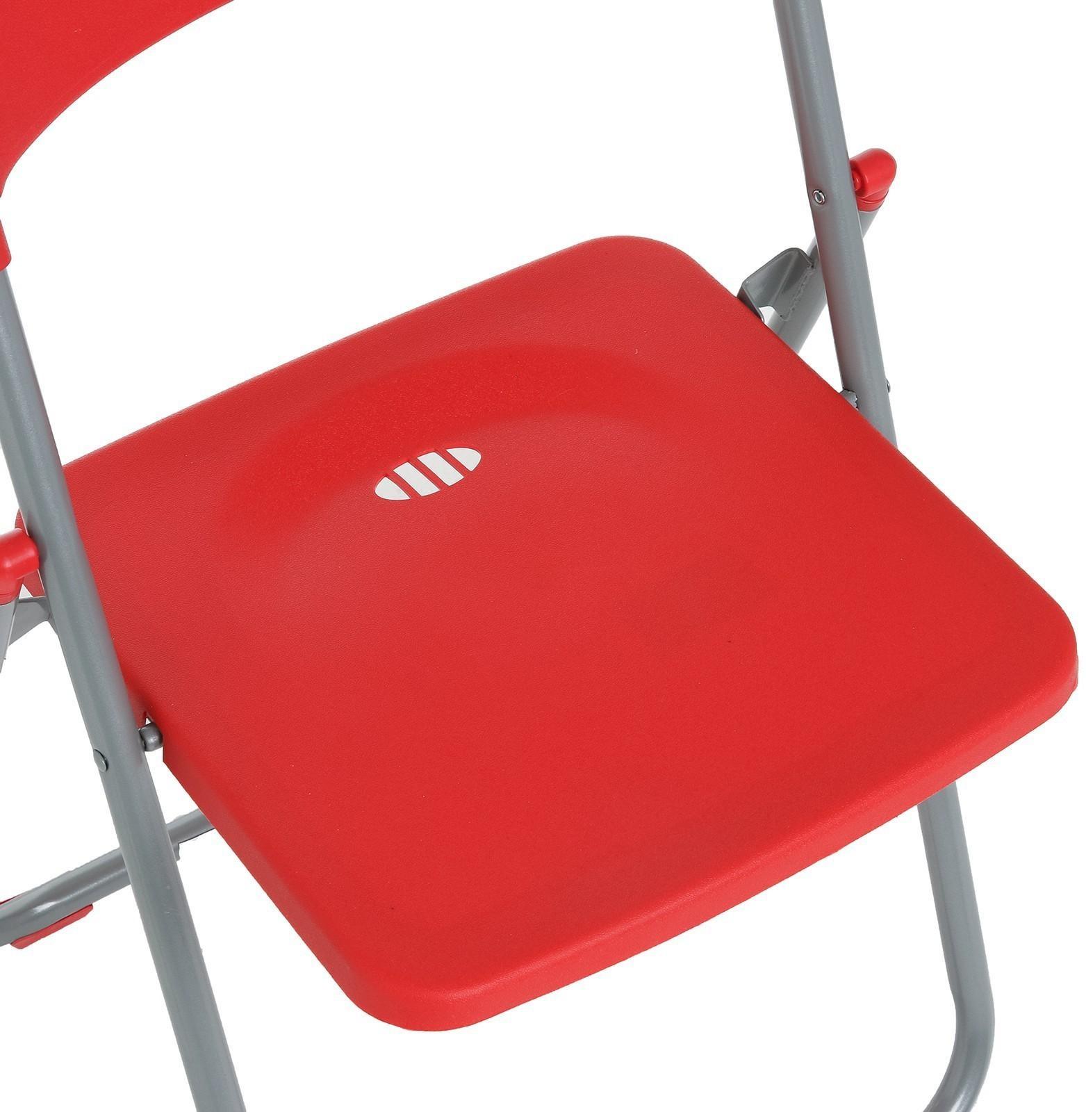 Стул складной на металлическом каркасе, красный