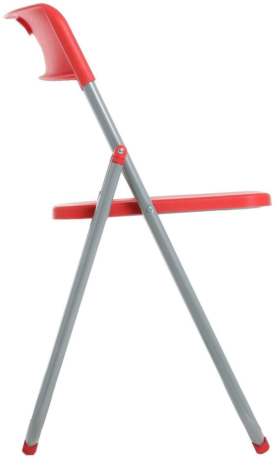 Стул складной на металлическом каркасе, красный