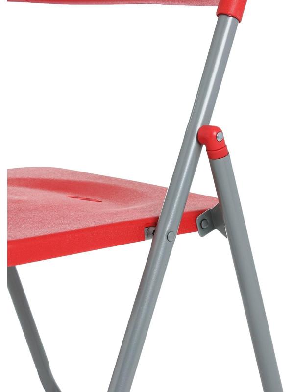 Стул складной на металлическом каркасе, красный