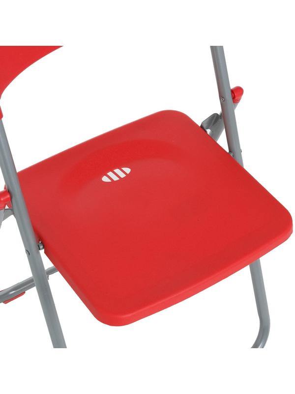 Стул складной на металлическом каркасе, красный