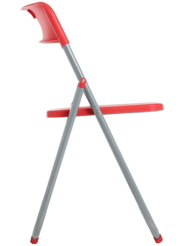 Стул складной на металлическом каркасе, красный