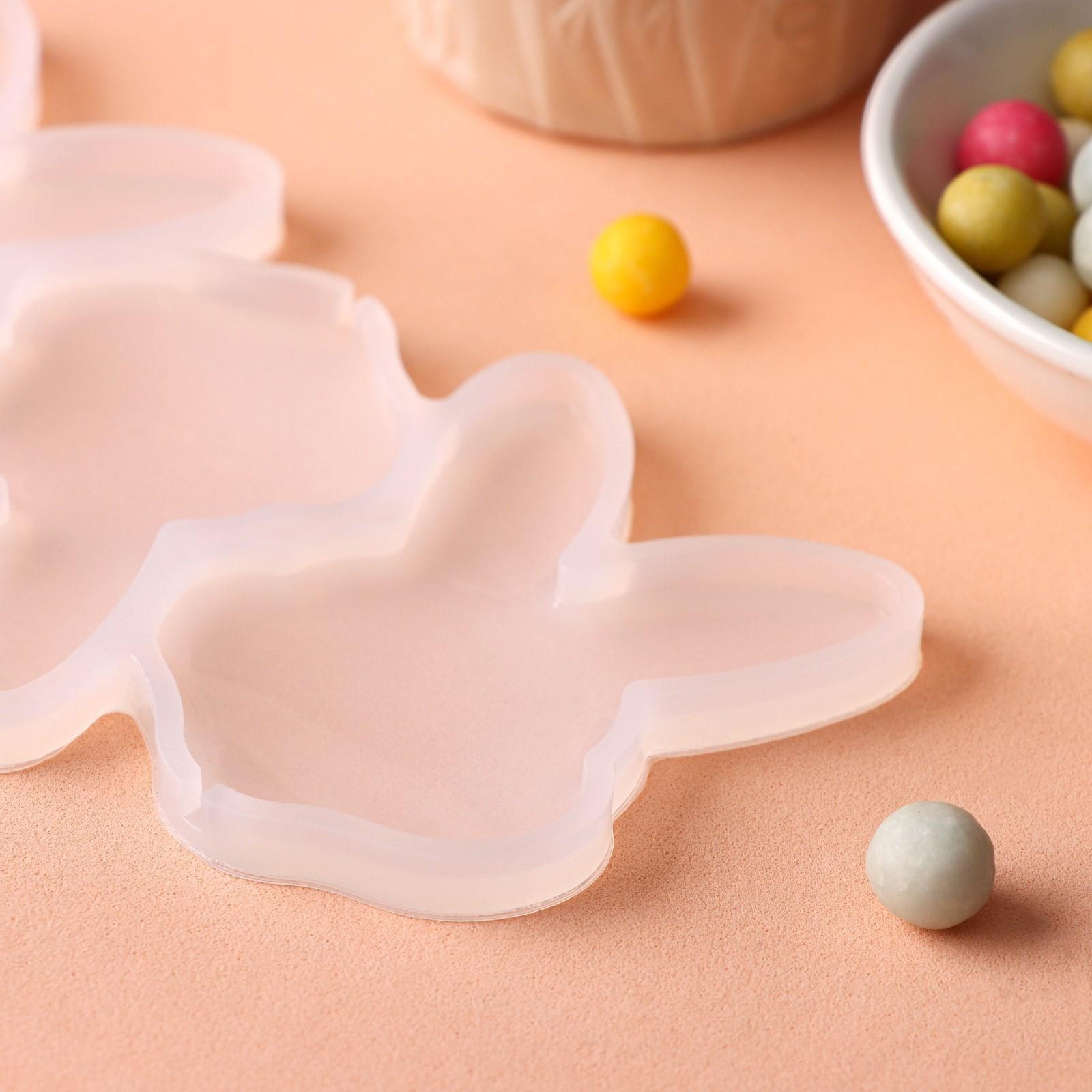 Форма для леденцов Доляна «Заяц»,13×7,5×0,7 см, 3 ячейки