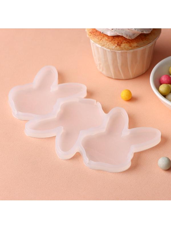 Форма для леденцов Доляна «Заяц»,13×7,5×0,7 см, 3 ячейки