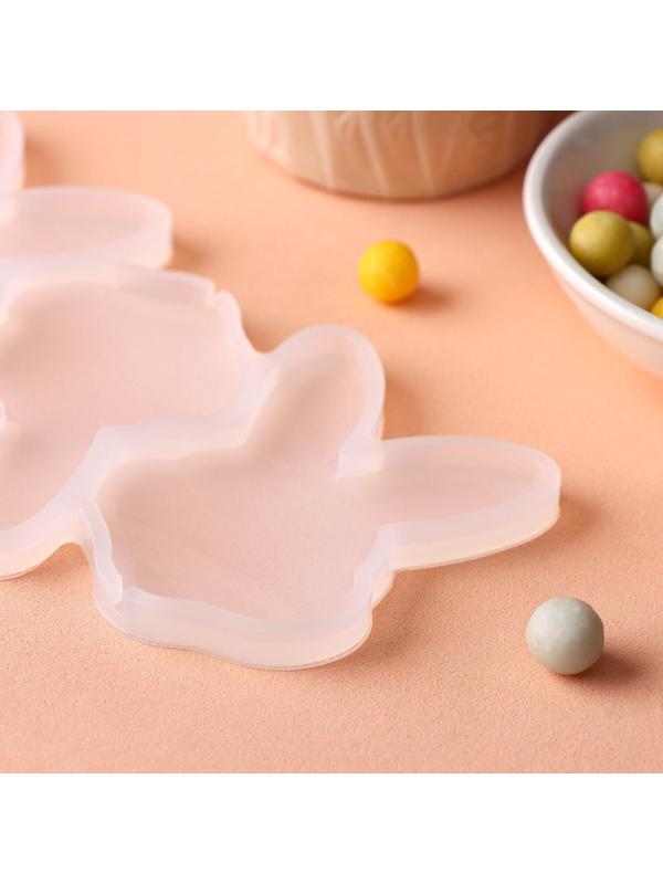 Форма для леденцов Доляна «Заяц»,13×7,5×0,7 см, 3 ячейки