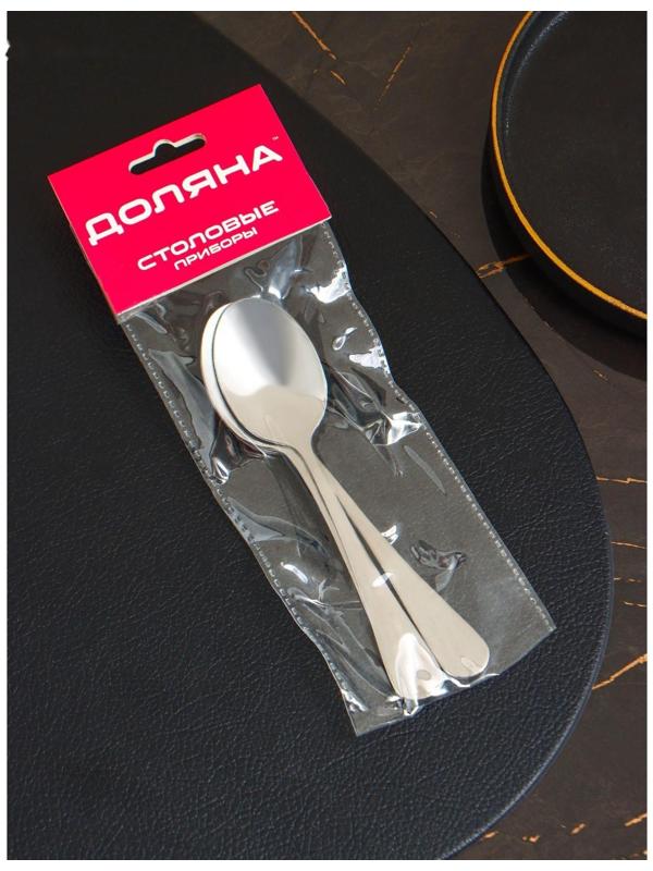 Набор ложек чайных из нержавеющей стали Доляна, h=13,7 см, толщина 2 мм, 410 сталь, 3 шт