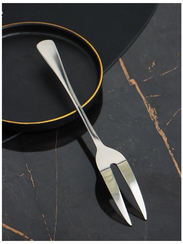 Вилка для мяса и сыра из нержавеющей стали Доляна, h=24,5, толщина 2,2 мм, 410 сталь